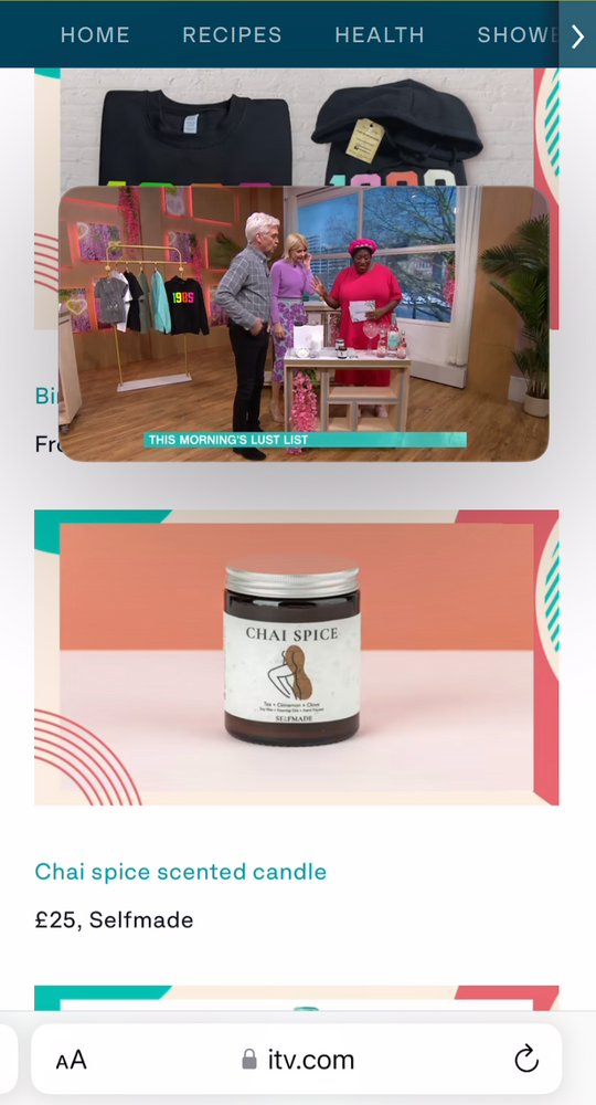 ITV This Morning feature Selfmade Candle