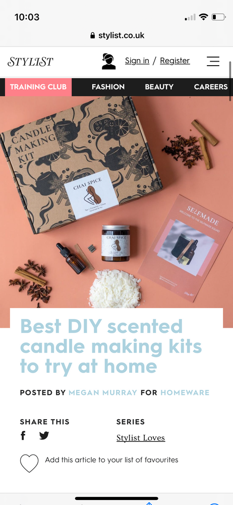 Best DIY Candle Making Kits - Selfmade Candle featured by The Stylist