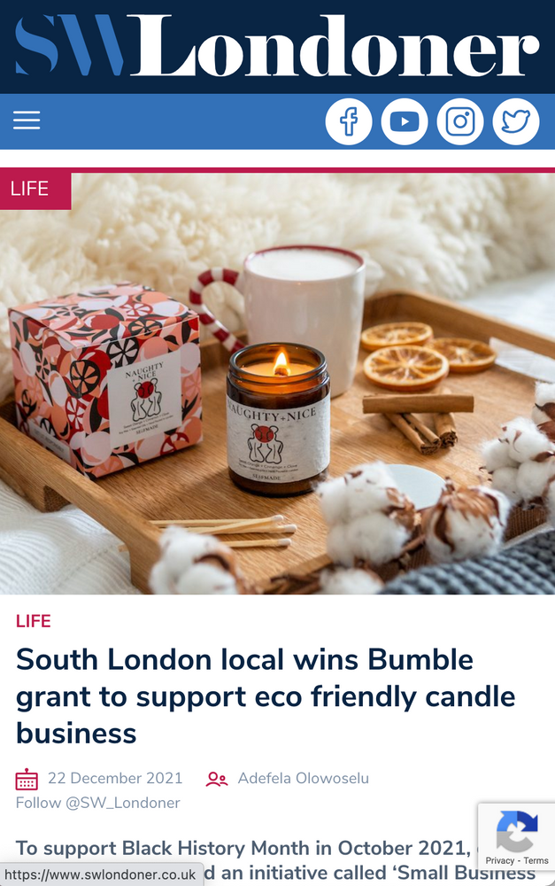 Selfmade Candle featured in SWLondoner