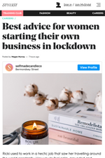 The Stylist features Selfmade Candle in Best advice for women starting their own business in lockdown