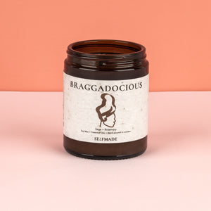 
            
                Load image into Gallery viewer, Sage and Rosemary Candle - Braggadocious - Plantable Label | Vegan Candle
            
        
