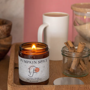 
            
                Load image into Gallery viewer, Pumpkin Spice Scented Candle - Vegan soy wax and essential oils
            
        